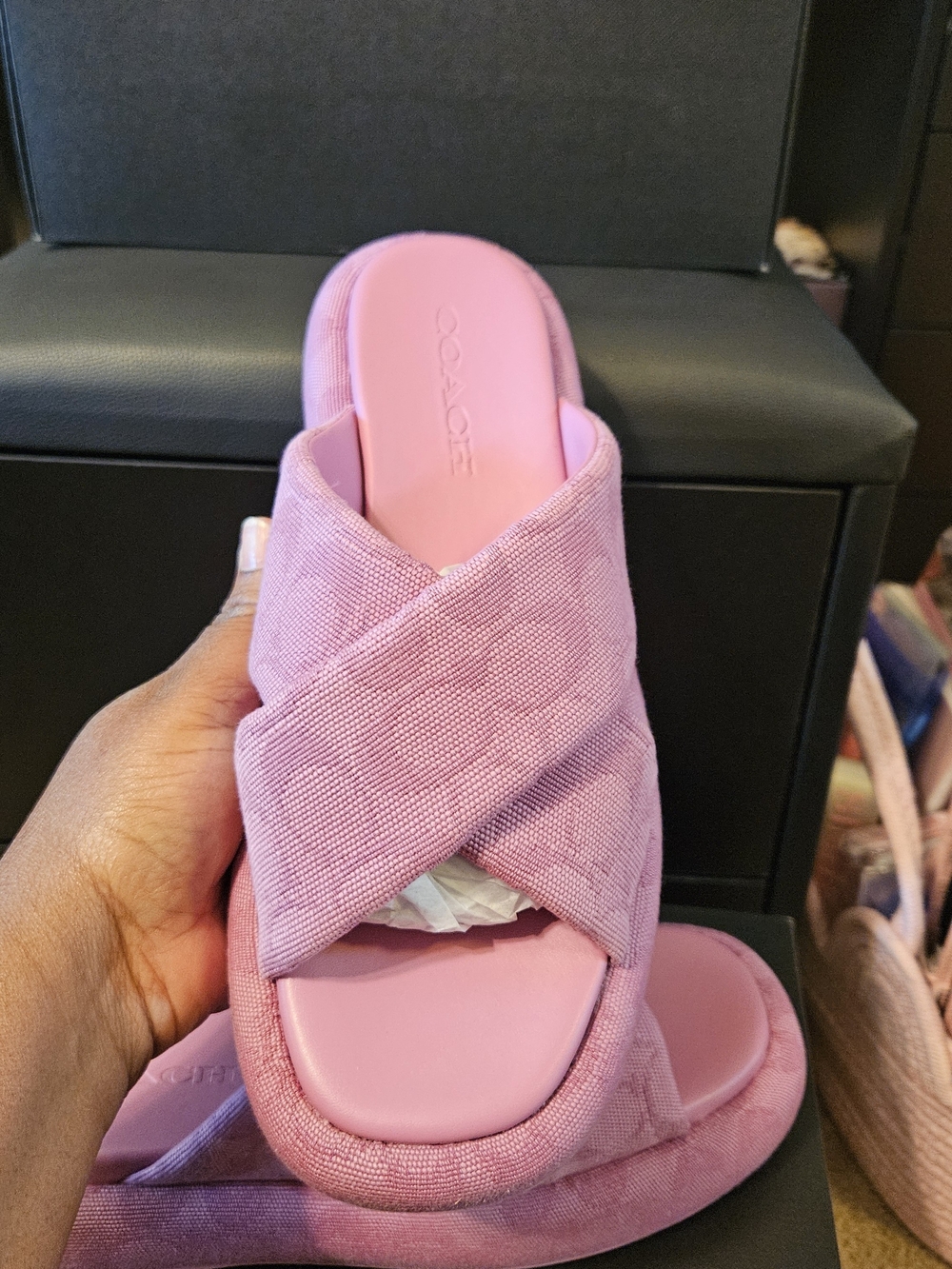 Coach Penelope Signature C Sandal Pink - Picture 12 of 13